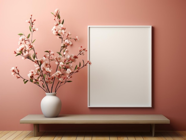 Mockup frame in traditional home interior background Mockups Design 3D Generative Ai