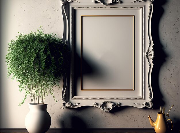 Photo mockup frame on a wall