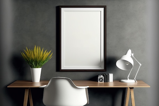 Mockup of a Framed Painting