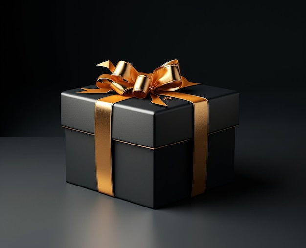 Mockup A Gift Box On A Dark Background In The Style Of Sleek Me