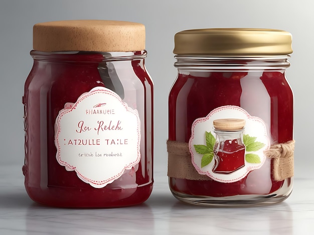 Photo a mockup of a glass jar with a customizable label perfect for showcasing homemade preserves