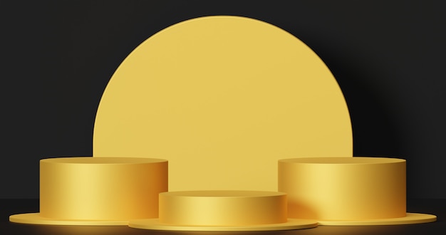 Mockup golden podium for product presentation