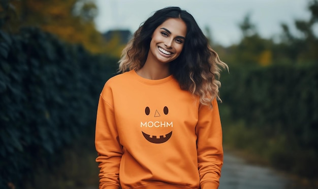 Mockup Halloween Sweatshirt Mockup 18000 Orange Mockup