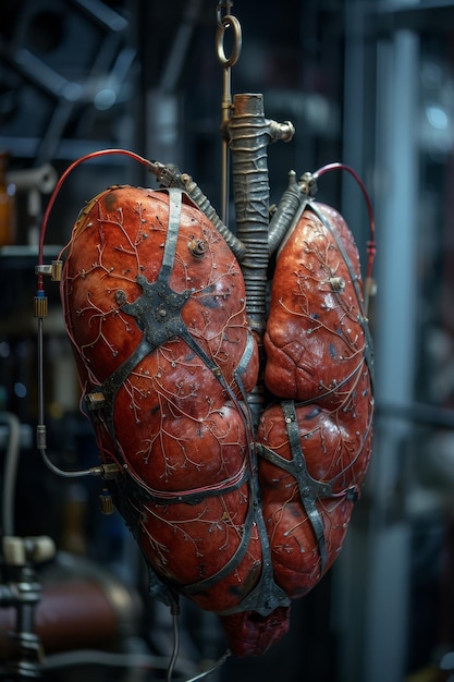 A mockup of human Lungs Surreal view of human respiratory organs