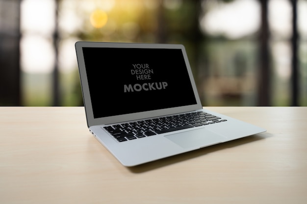 mockup image of business laptop with blank screen 