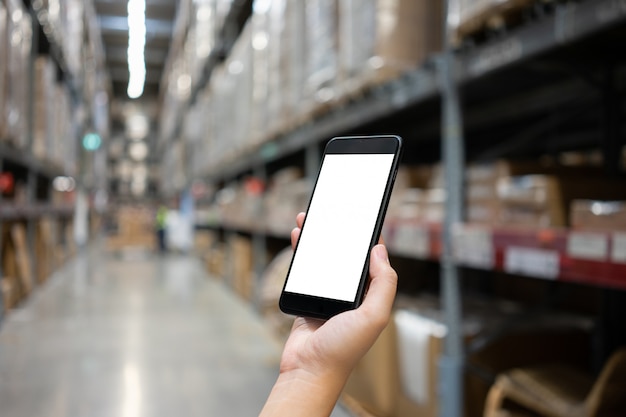 Mockup image of Woman hand holding mobile smartphones 