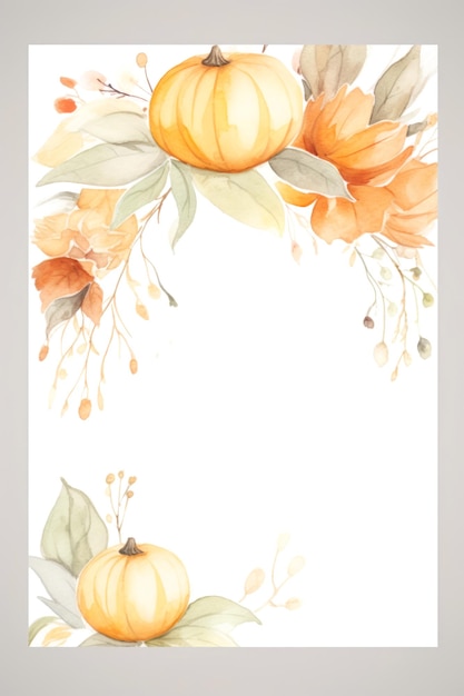 Mockup for invitation greeting card menu for autumn hollidays halloween thanksgiving in warm watercolor colors