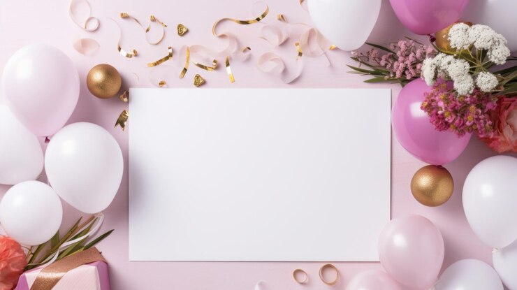 Foto mockup kaart verjaardag bruiloft achtergrond witte tafelpapier bovenkant groeting zicht briefpapier kaart leeg