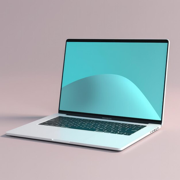 Mockup of a laptop presented in a digital art style contemporary product photography Generative Ai