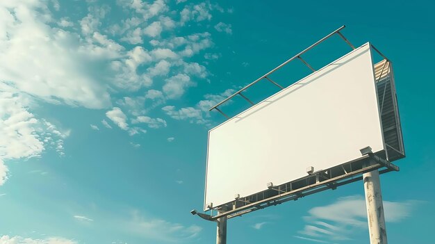 Mockup Large white blank billboard or white promotion poster displayed on the outdoo Generative AI