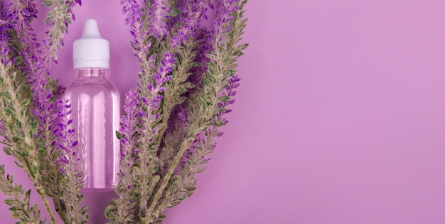 Mockup lavender extract background with copy space