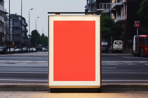 Mockup lightbox sulla fermata dell'autobus urbano