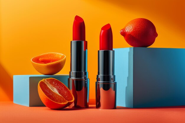 Фото Косметический продукт mockup lipstick генеративный ии
