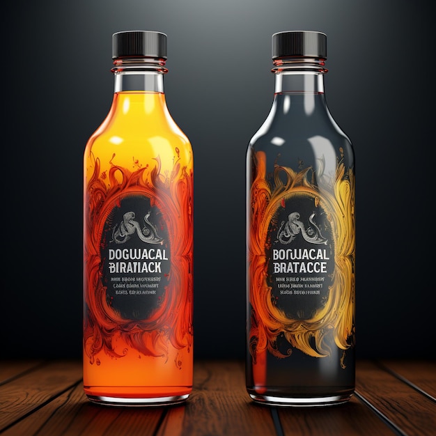 Mockup of liquid bottle labels