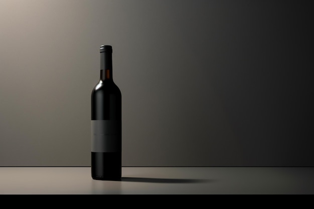 Mockup of luxury wine bottle on a natural style background