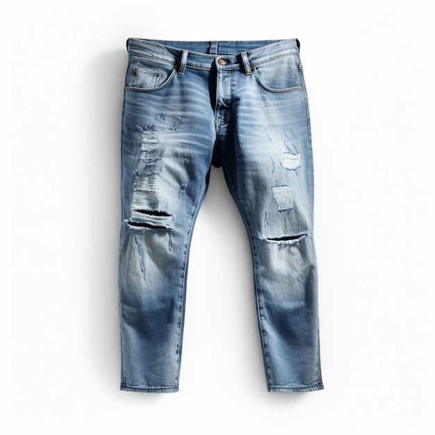 mockup of man jeans pent with white background