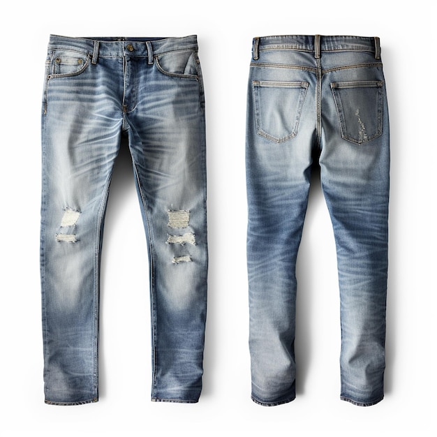 mockup of man jeans pent with white background