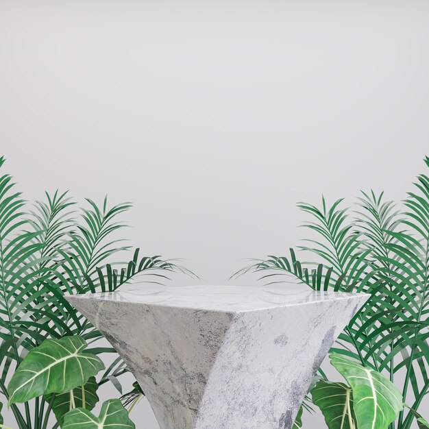 Mockup marble stone podium display