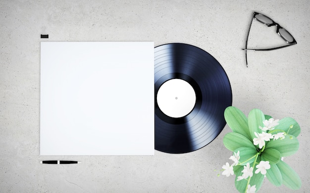 Mockup met vinyl omslag