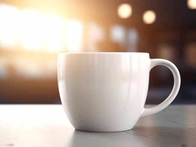 Photo mockup of mug on bar background