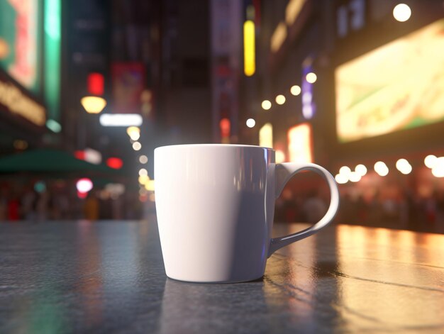 Mockup of mug on bar background