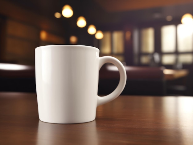 Mockup of mug on bar background