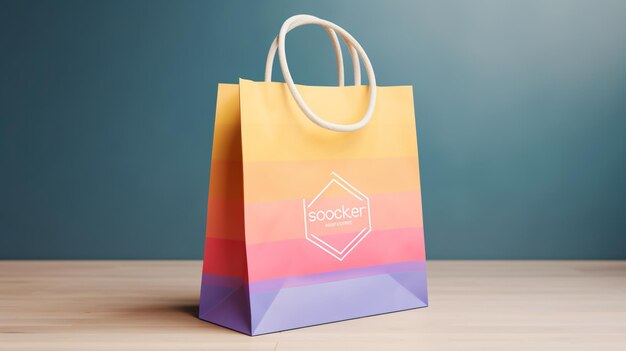 Mockup paper shopping bag