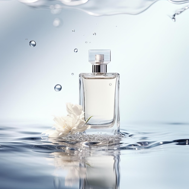 mockup of perfume bottle in a minimalist scene