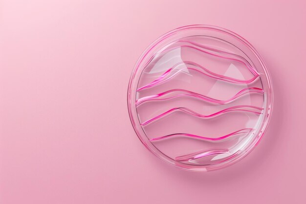 ピンクの背景のペトリ皿とガラスのスライドのモックアップ