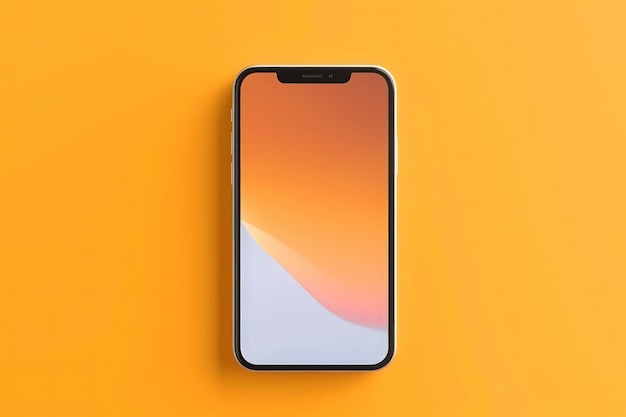 a mockup of phone on colored background