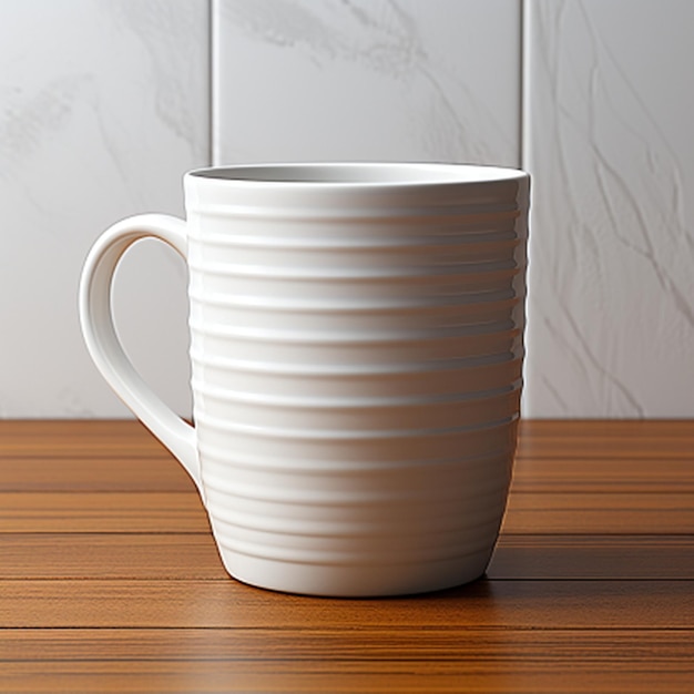 Mockup of a plain white coffee cup