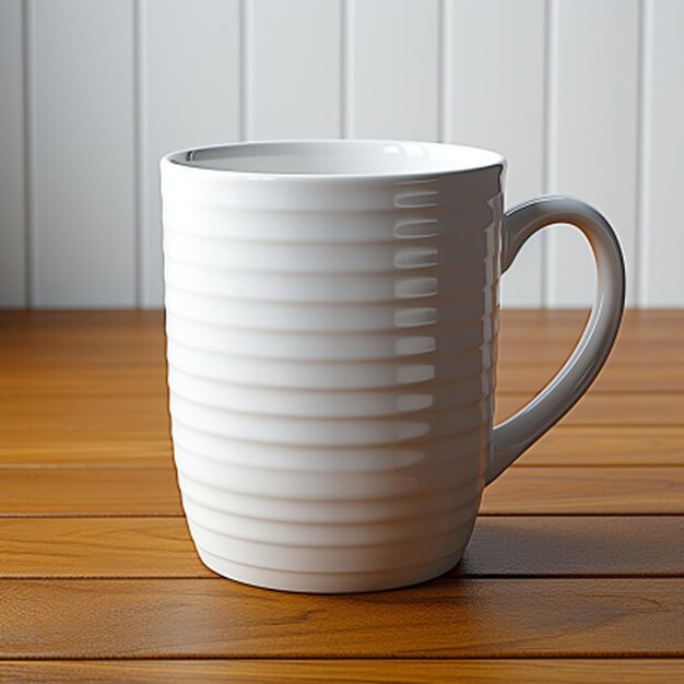 Mockup of a plain white coffee cup