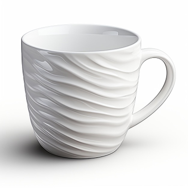 Mockup of a plain white coffee cup