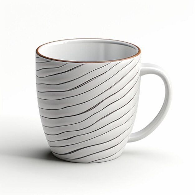 Mockup of a plain white coffee cup