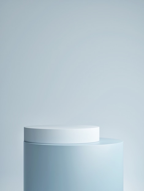 창조적 인 제품 프리젠 테이션을위한 모형 연단 추상적 인 기하학적 파란색 배경