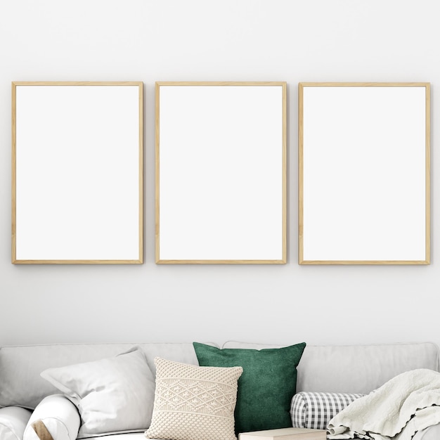 Mockup poster Christmas in living room interior