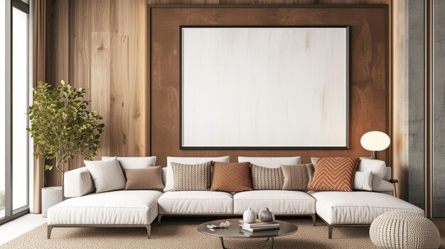 mockup poster frame in modern interieur achtergrond woonkamer minimalistische stijl