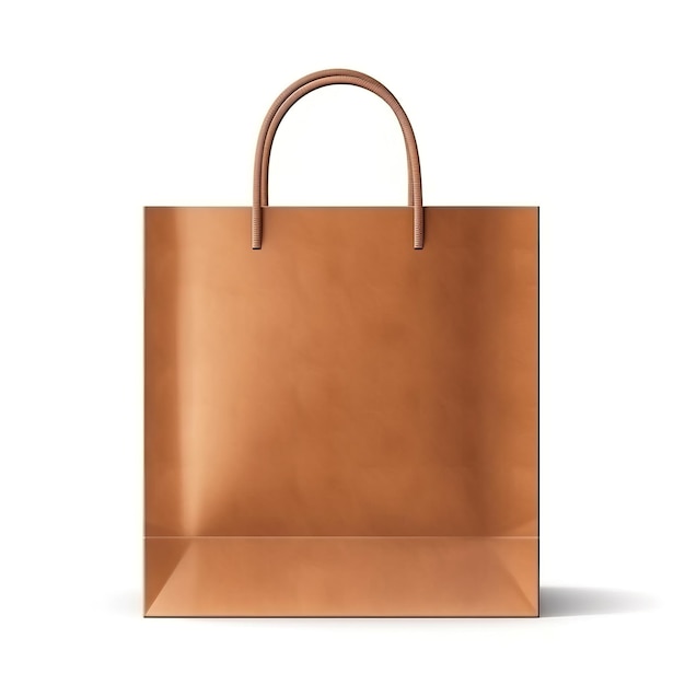Mockup of Realistic brown Shopping Bag for branding and corporate identity design