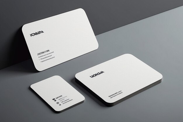 Mockup of a realistic business card with rounded corners on a textured background