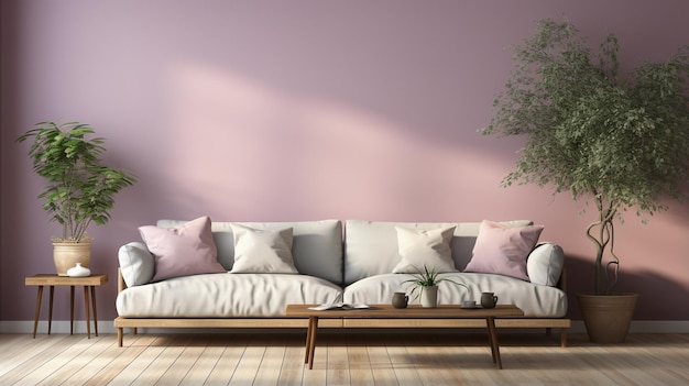 mockup roomHome in light pastel colors