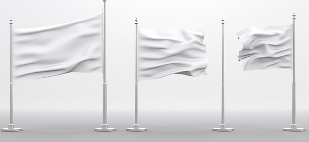 Mockup A Set Of Various Banners Flags And Stands Stock Photo In