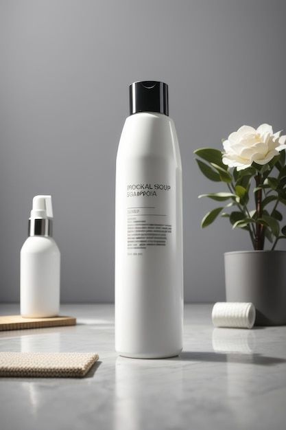 mockup shampoo bottles