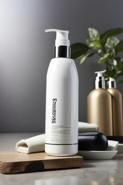 mockup shampoo bottles