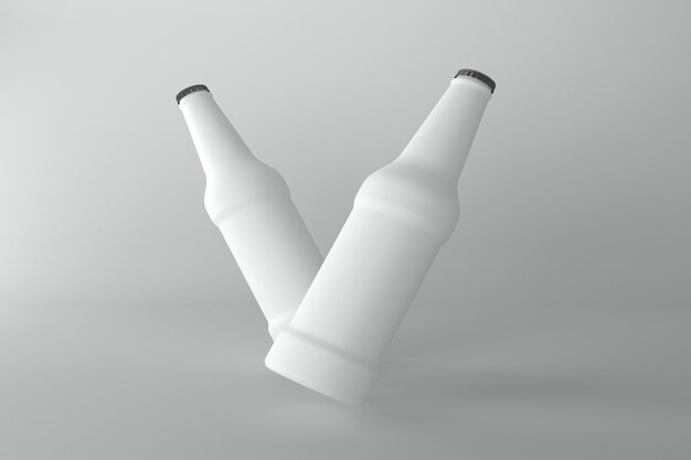 Mockup-sjabloon voor 3D-gerenderde flessen