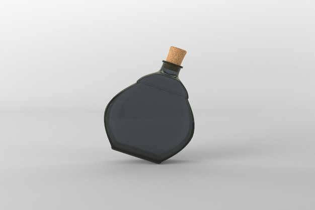 Mockup-sjabloon voor 3D-gerenderde flessen