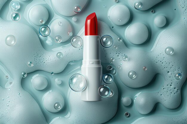Мокет продукта по уходу за кожей и макияжу помещается на пузырь профессиональной фотографии