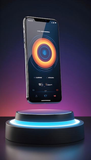 Mockup smart phone podium