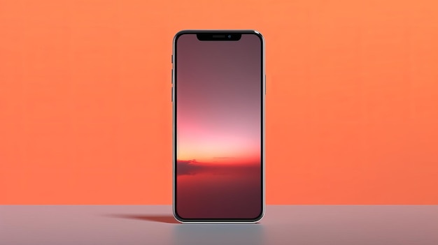 Mockup smartphone met een subtiel gradiënt effect op het lege scherm AI gegenereerd