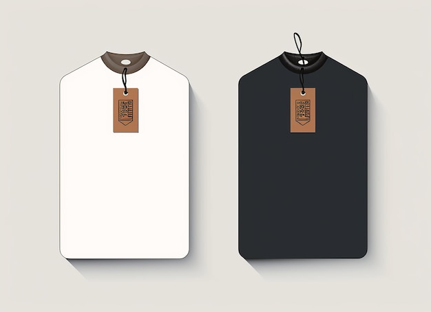 Mockup Stock Vector Silhouette Of Black And White Tshirt Tag De