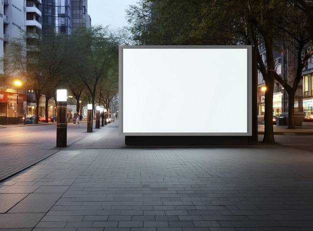 Mockup Street Billboard-sjabloon in de straat voor het stadhuis